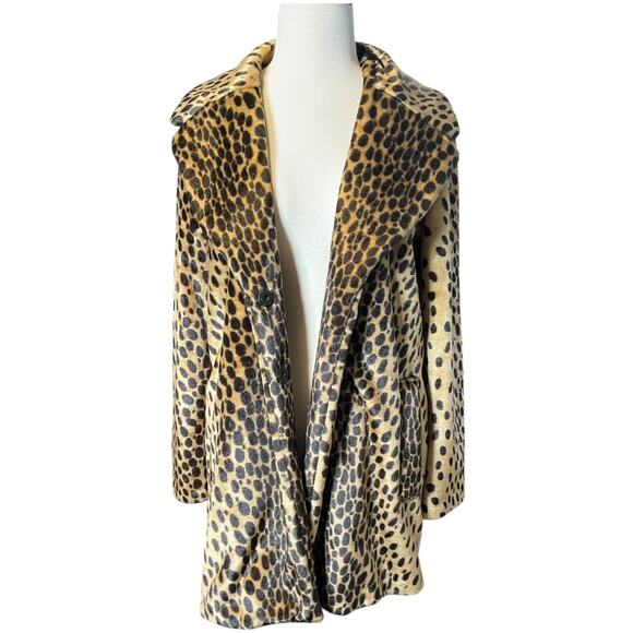 MNG Suit by Mango Leopard Faux Fur Coat – Size Small (New Without Tag) So Soft - Picture 8 of 15